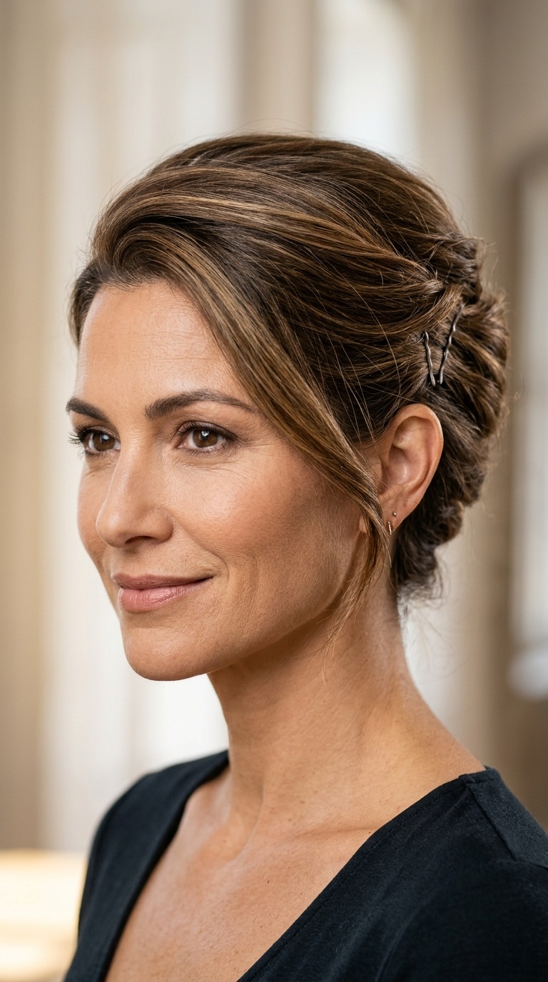 The French Twist with Side Pinning