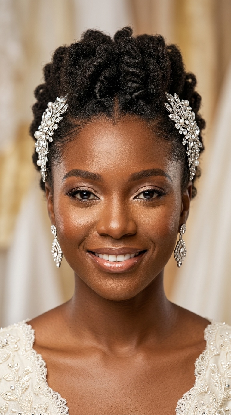 The Fro-Hawk with Jeweled Side Combs