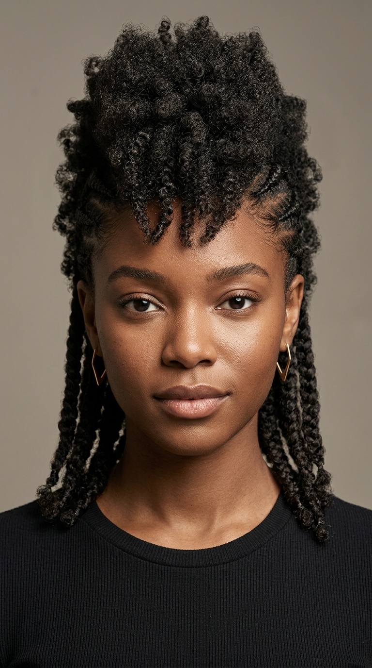 The Fro-Hawk with Side Braids