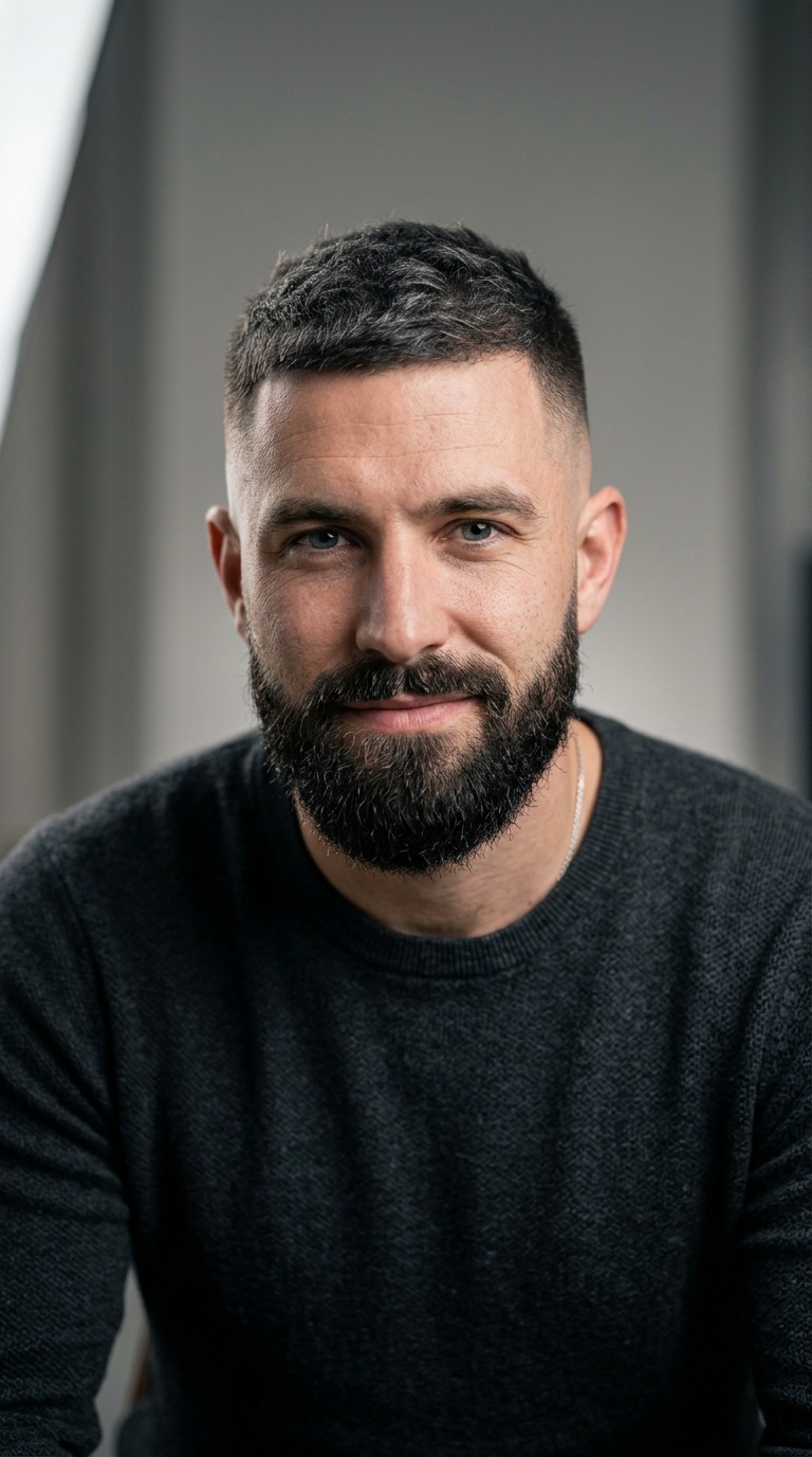 The Frosted Zero Cut with a Dark Beard