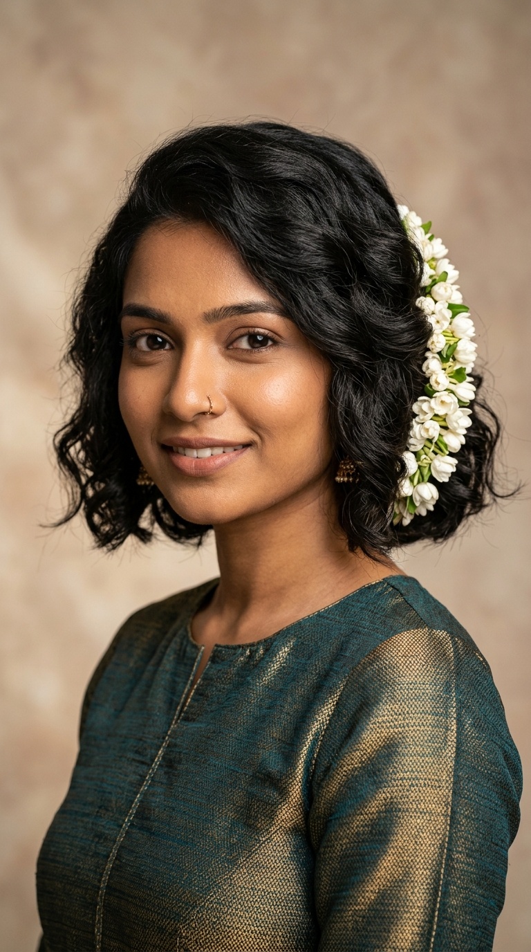 The Gajra-Wrapped Textured Bob