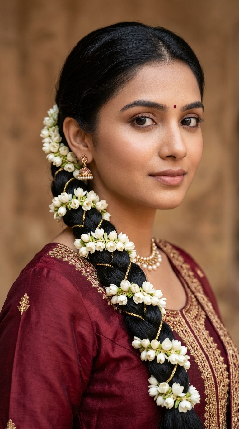 The Gajra-Wrapped Traditional Braid