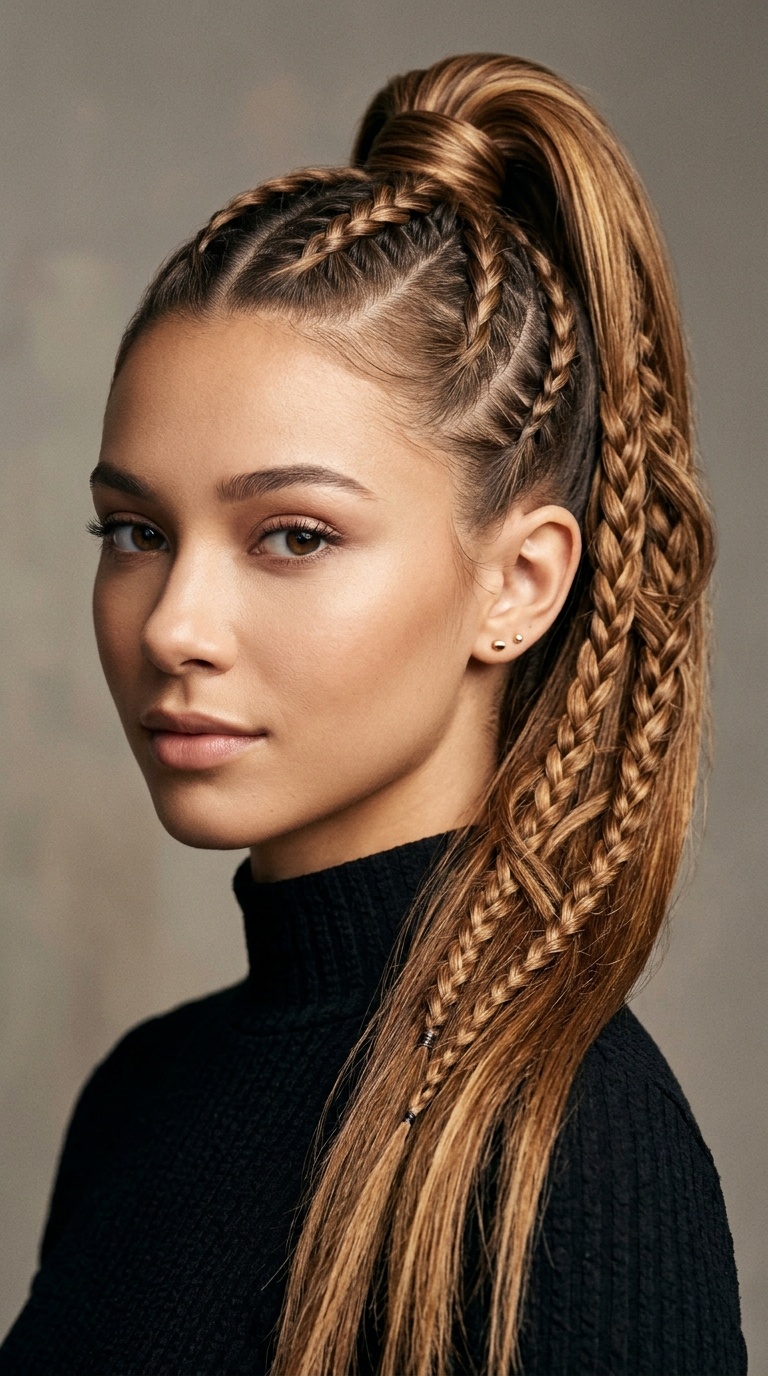 The Geometric Braided High Pony