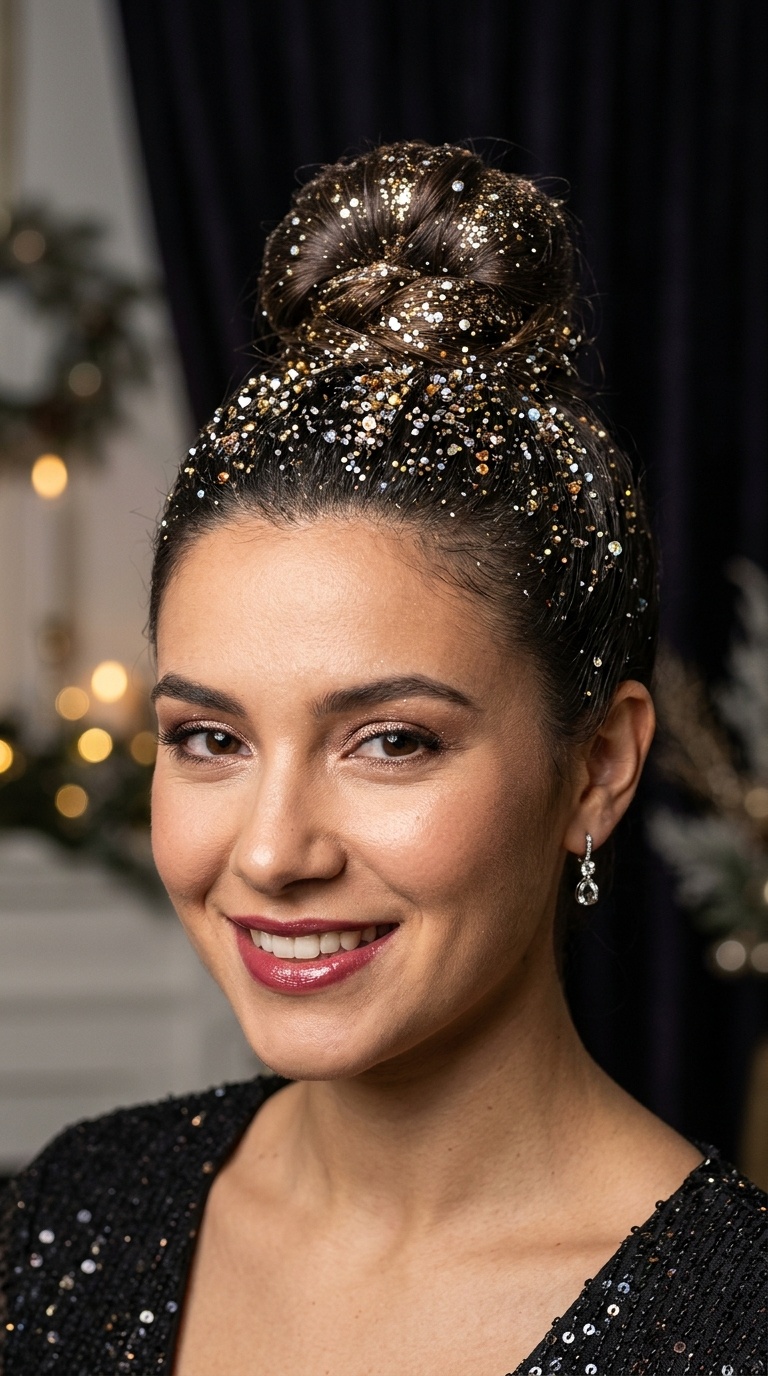 The Glittered Top Knot