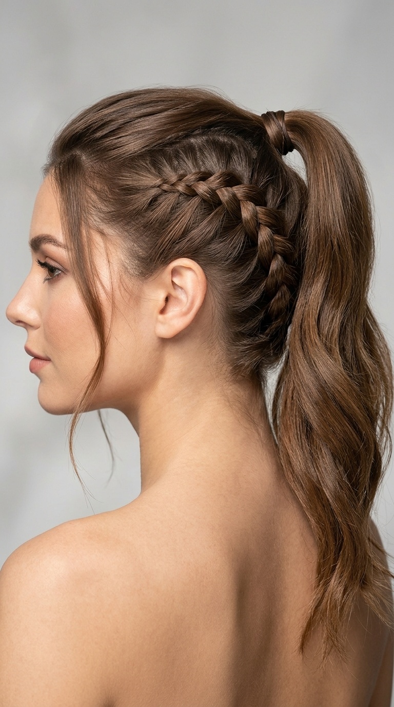 The Gripped French Braid Ponytail
