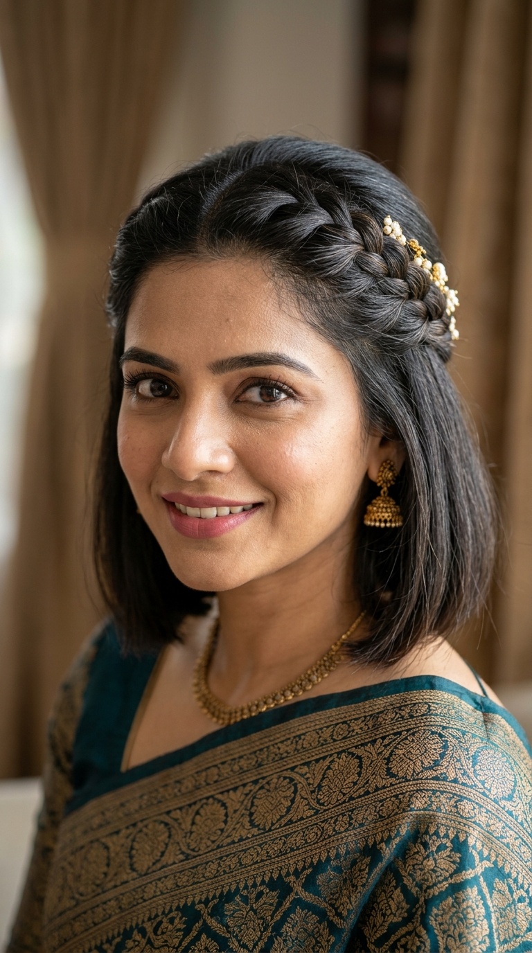 The Half-Up Braided Crown