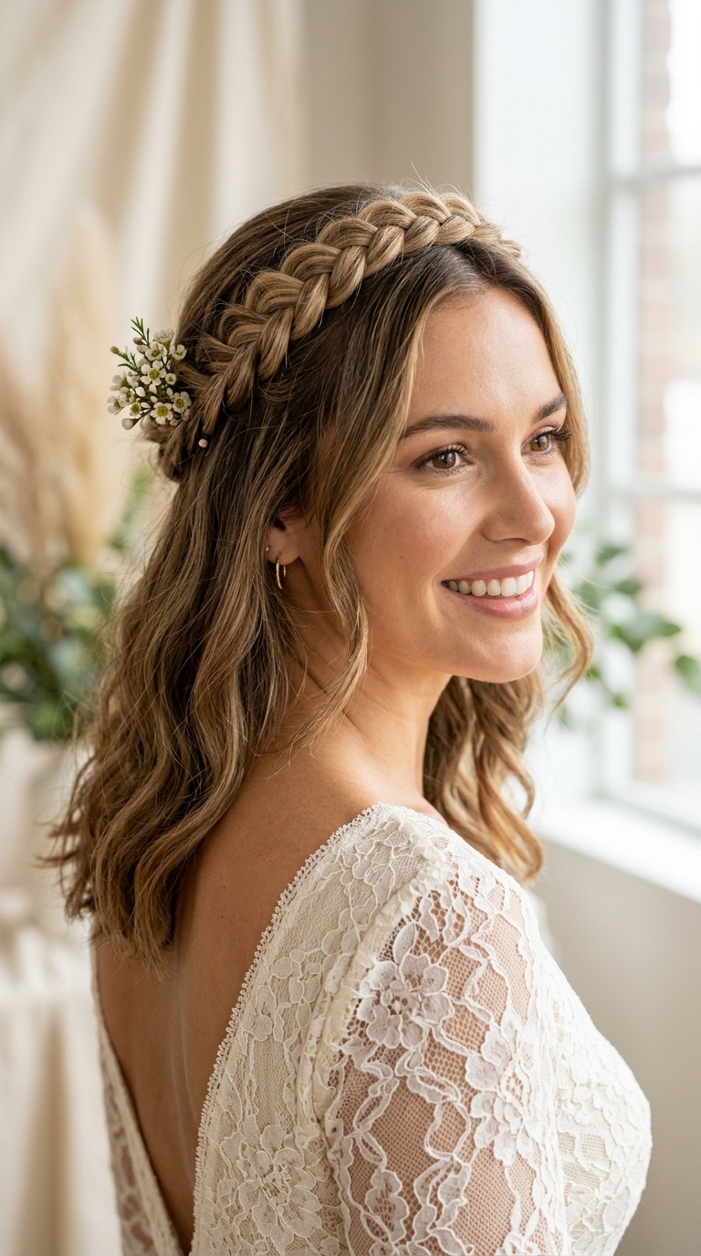 The Half-Up Braided Crown