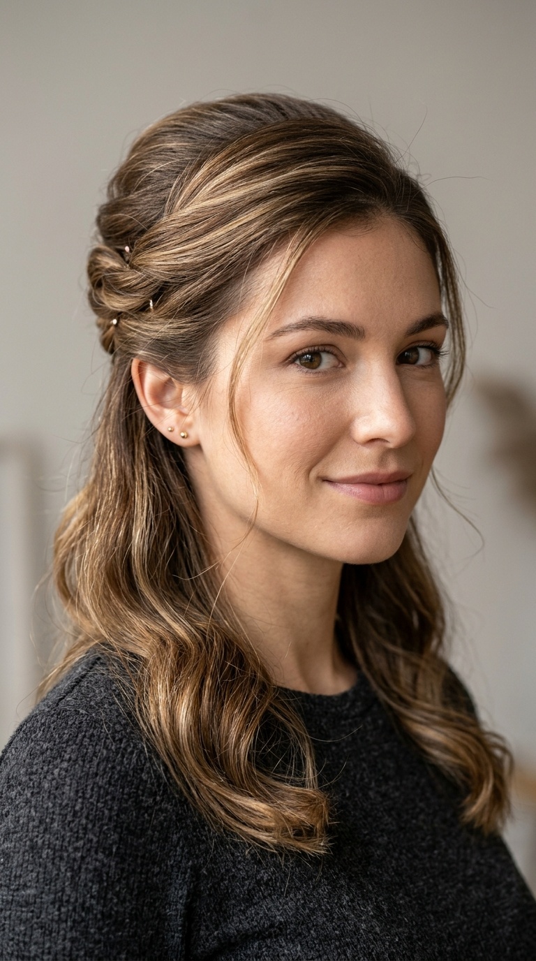 The Half-Up French Twist