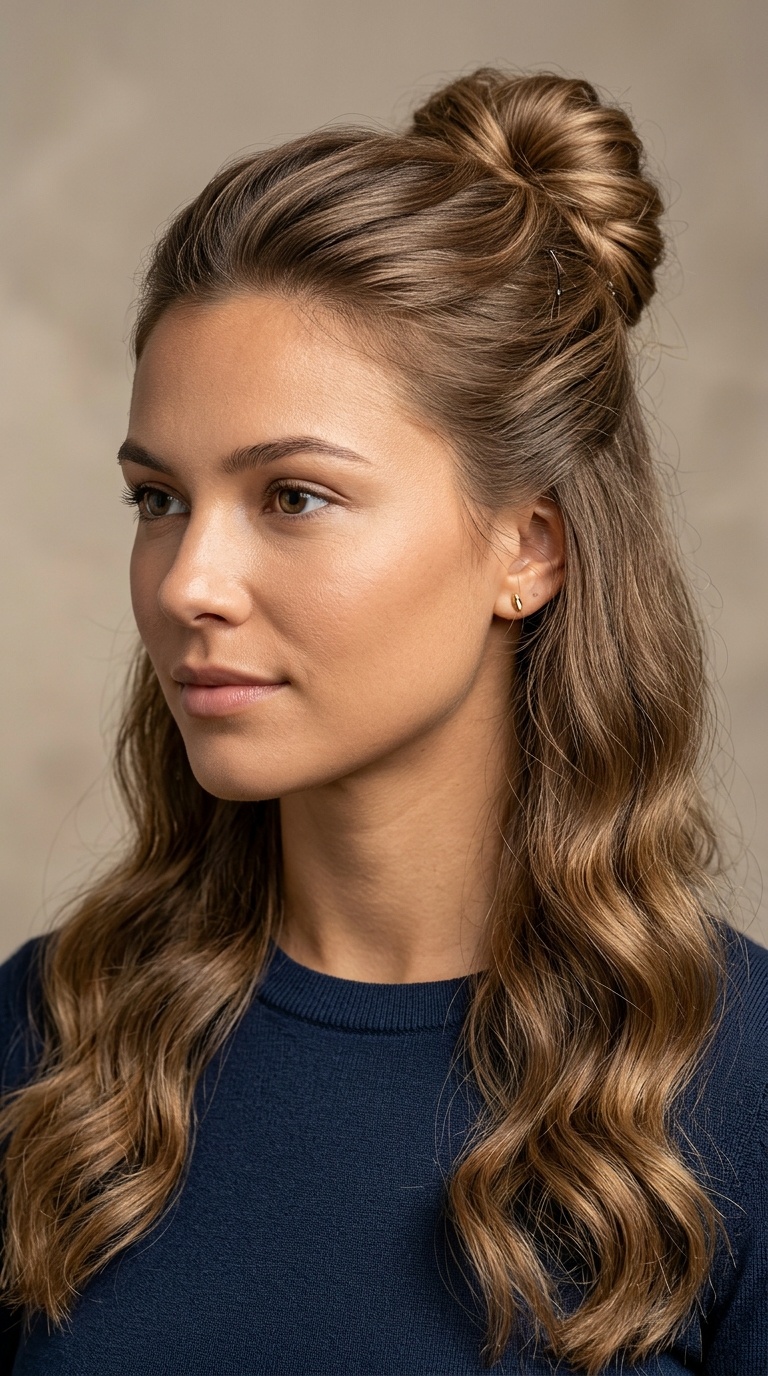 The Half-Up, Half-Down Bun