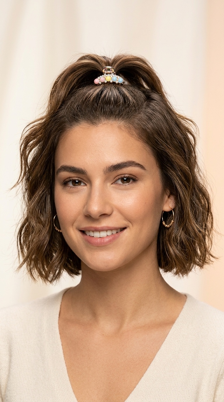 The Half-Up Mini Ponytail