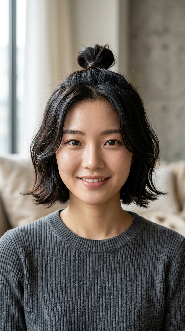 The Half-Up Top Knot Bob