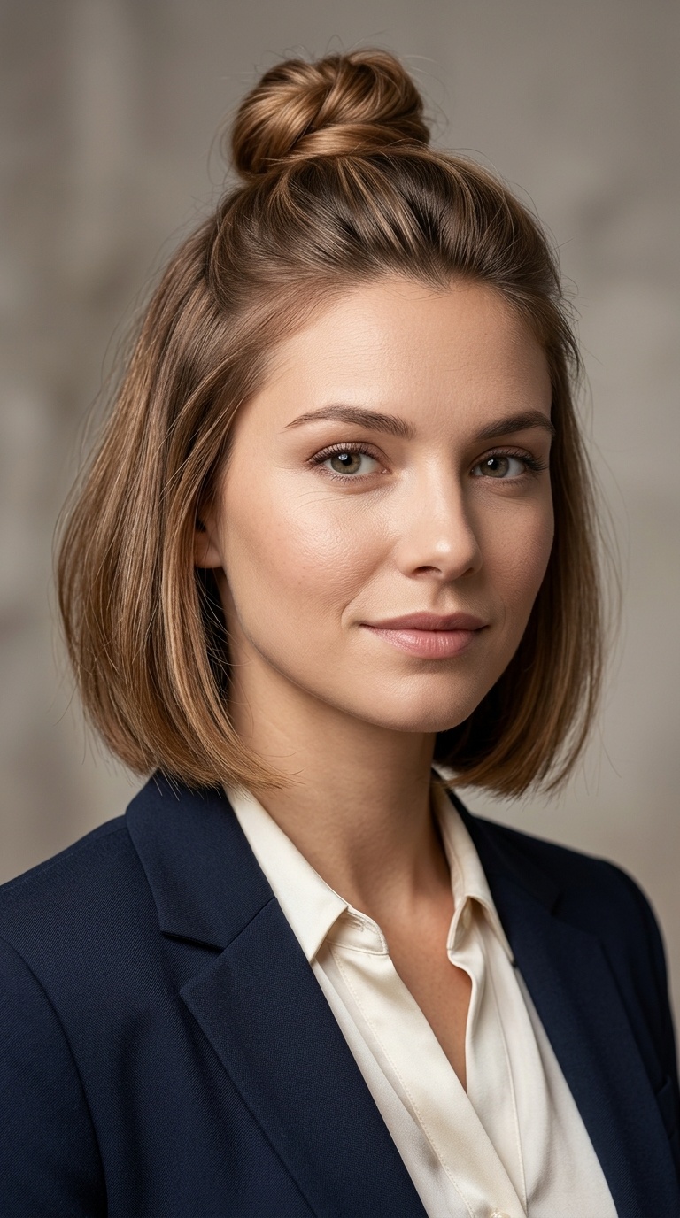 The Half-Up Top Knot for Lobs