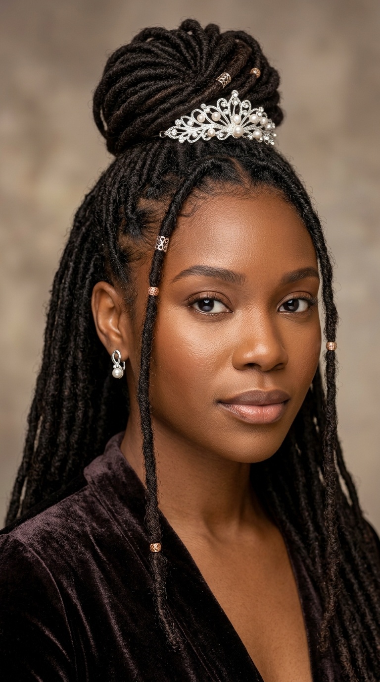 The Half-Up Top Knot with Jewelry