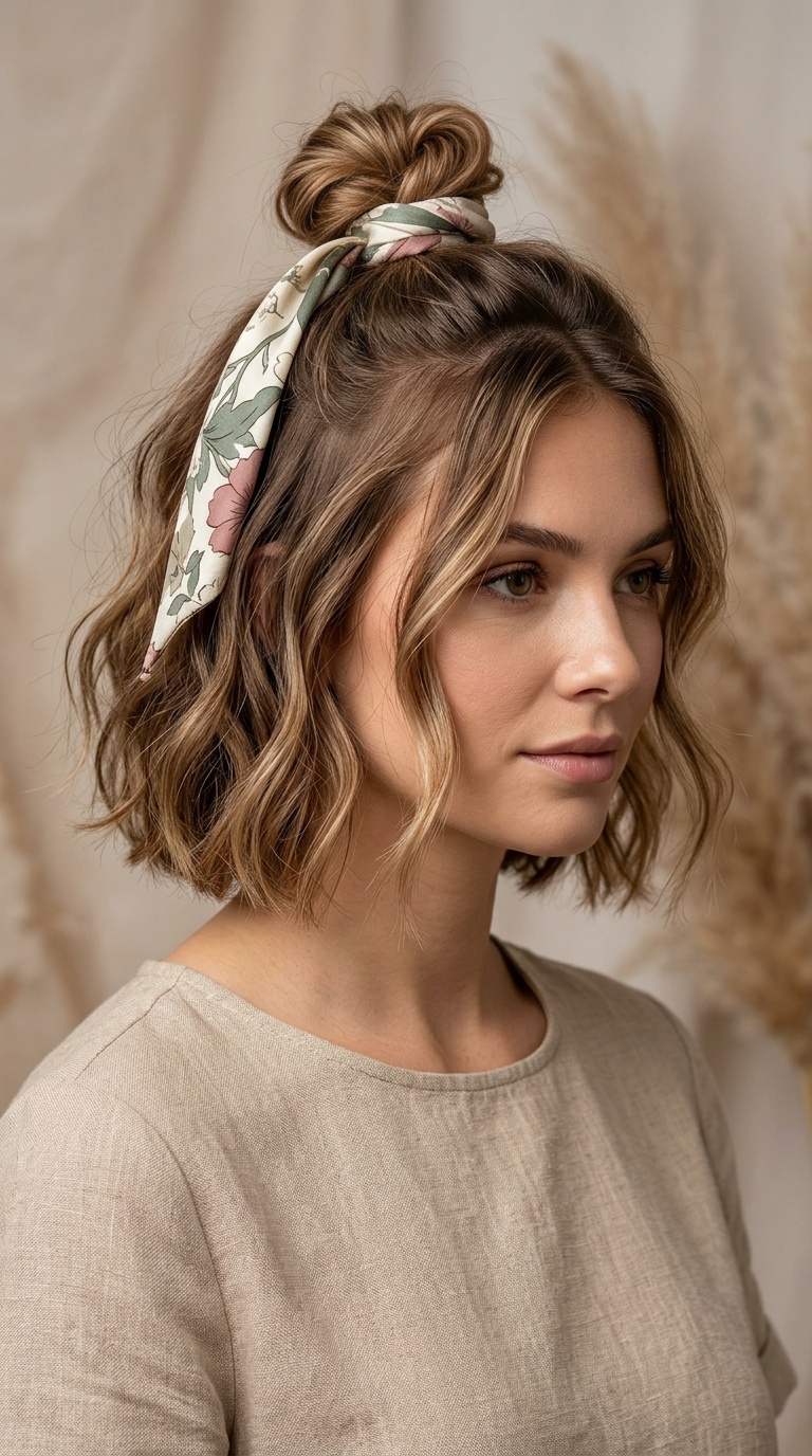 The Half-Up Top Knot with Silk Ribbon