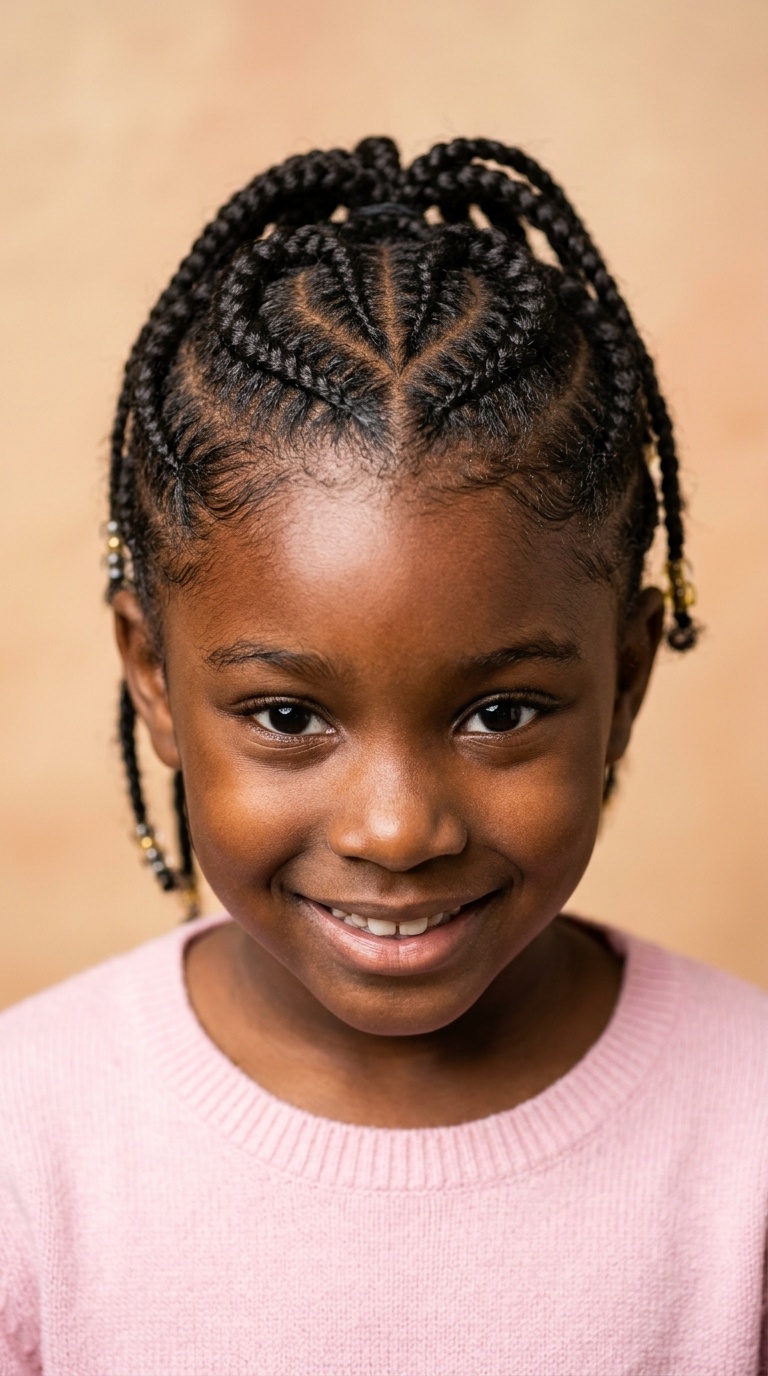 The Heart-Shaped Parting with Braids