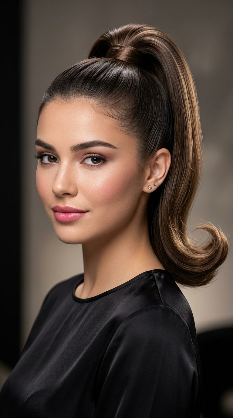 The High Ponytail with Flipped Ends