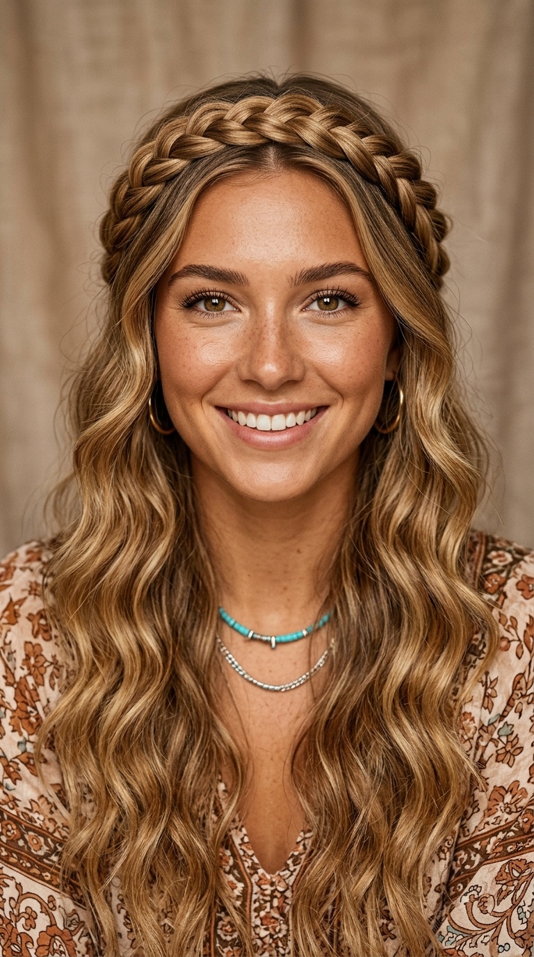 The Hippie Wave with Braided Crown
