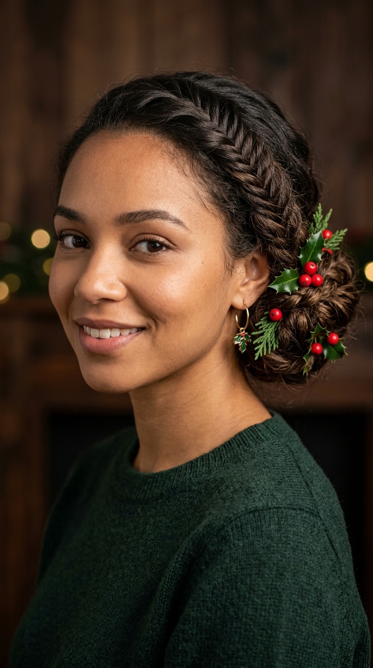 The Holly-Berry Low Chignon