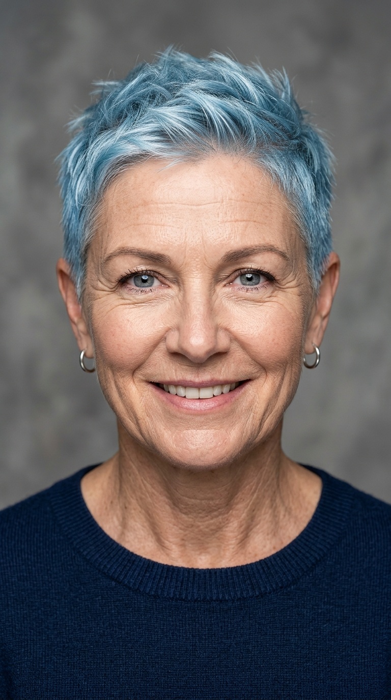 The Icy Blue Buzz Cut