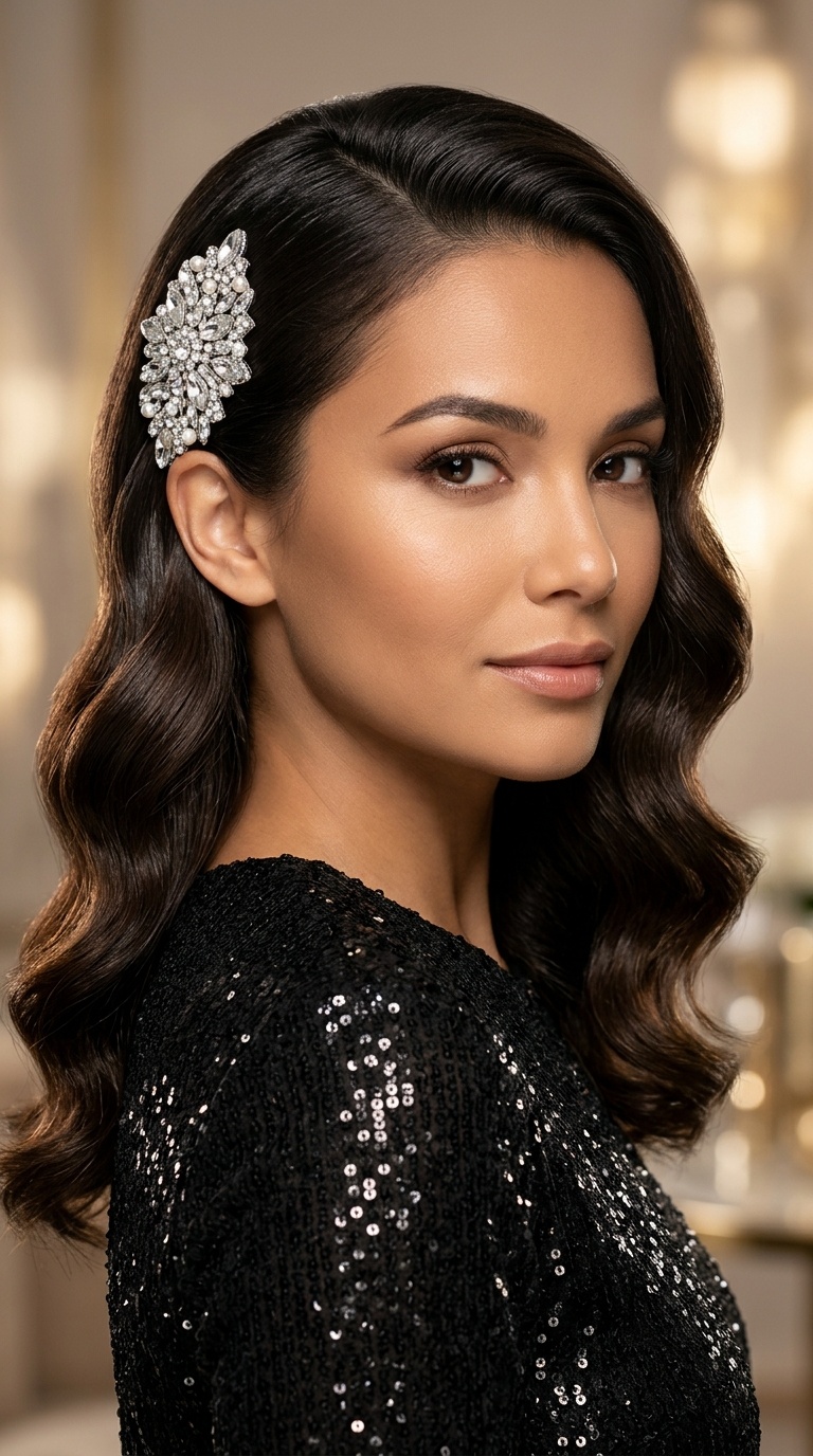 The Jeweled Side Clip Accent