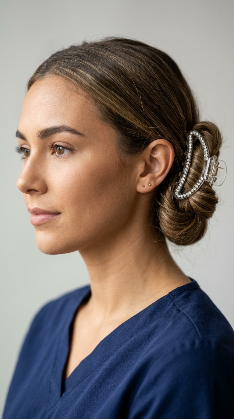 The Low Chignon with a Claw Clip