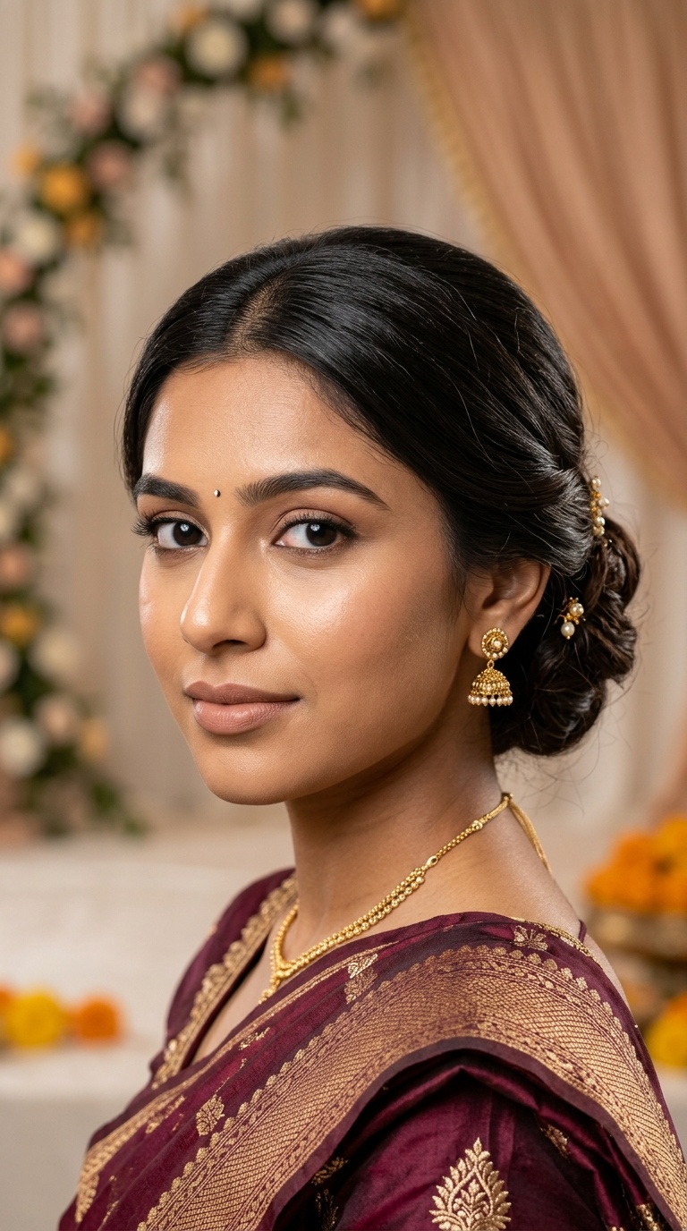 The Low Chignon with a Middle Part
