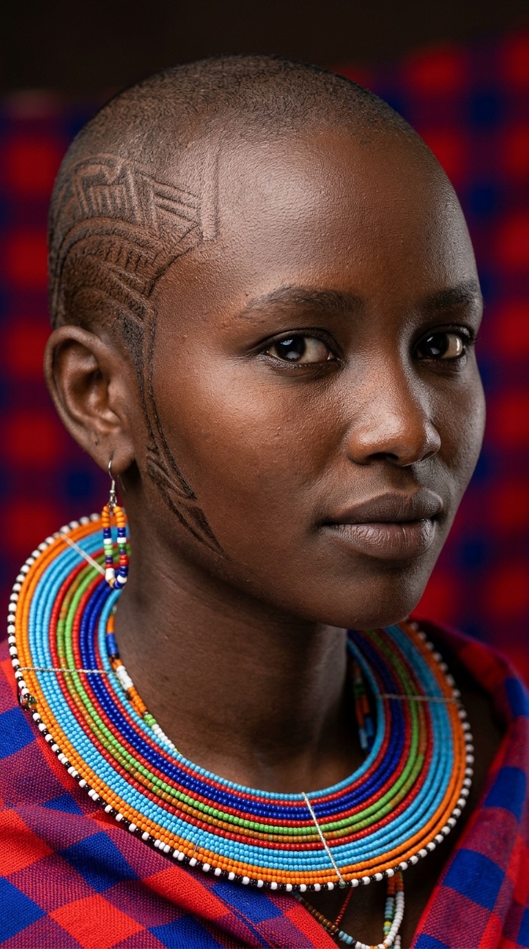 The Maasai Shaved Design