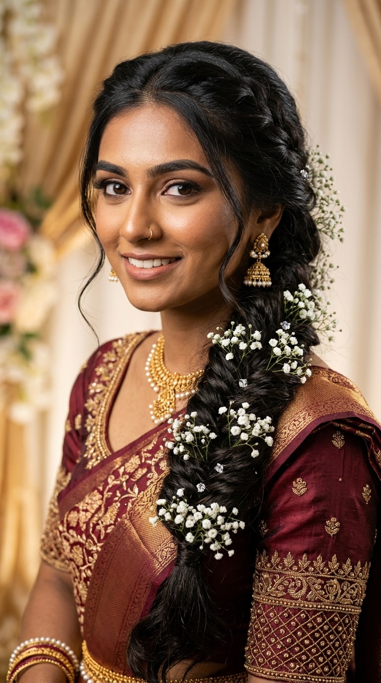 The Mermaid Braid with Baby’s Breath