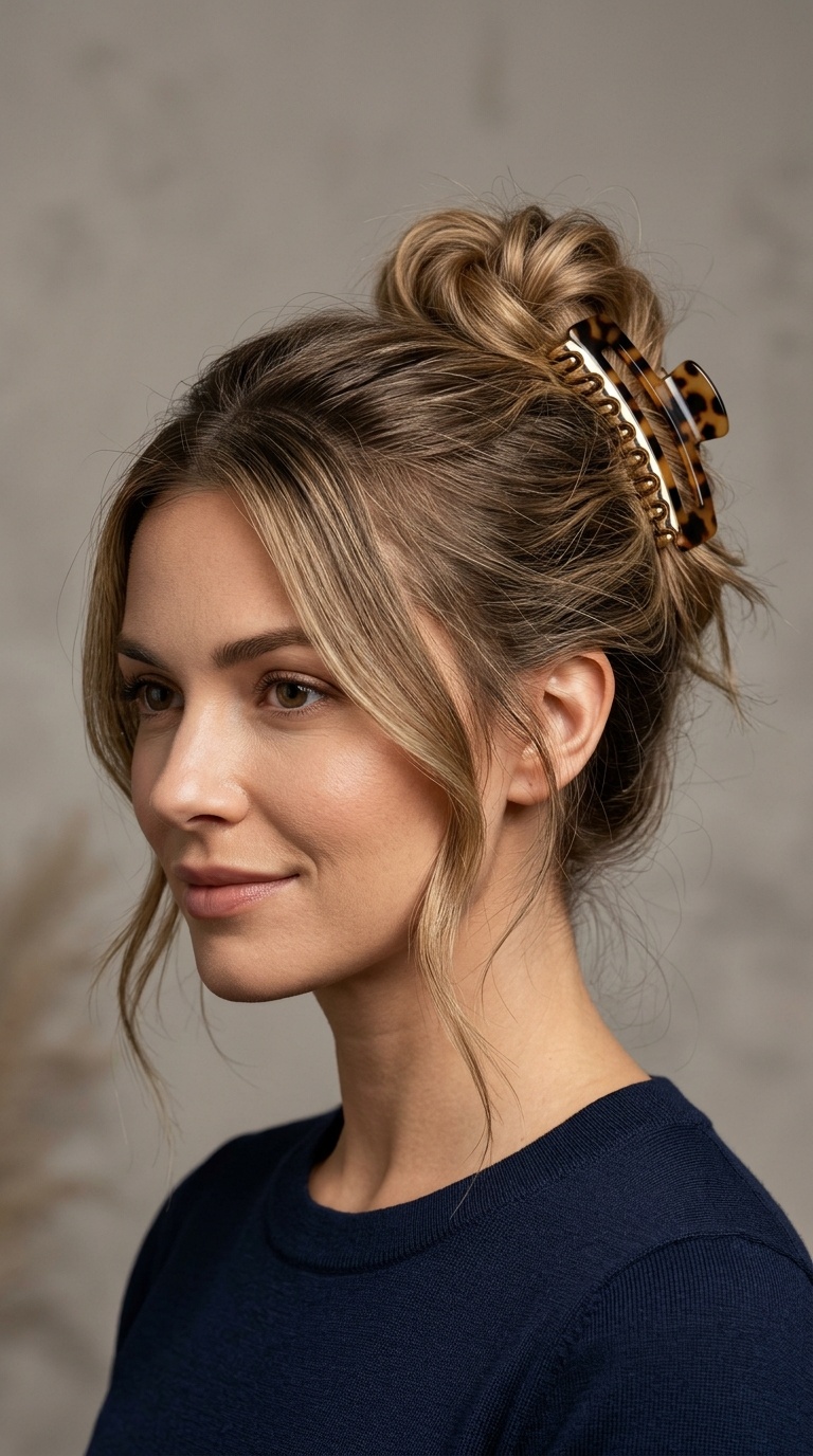 The Messy-Chic Claw Bun