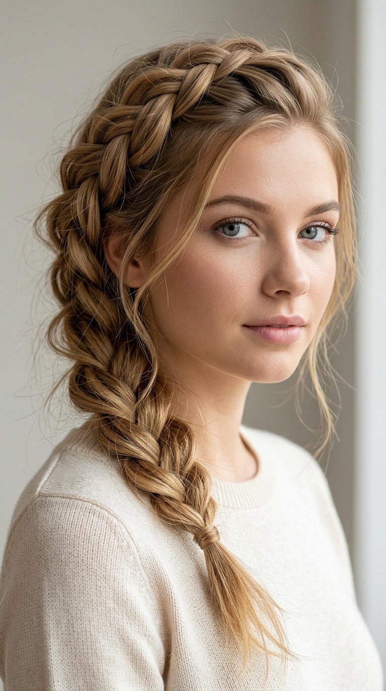 The Messy Dutch Side Braid