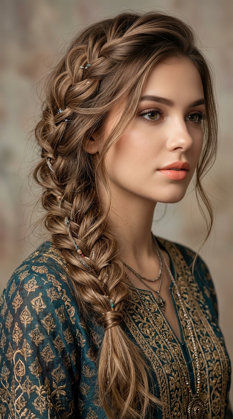 The Messy Fishtail Side Braid