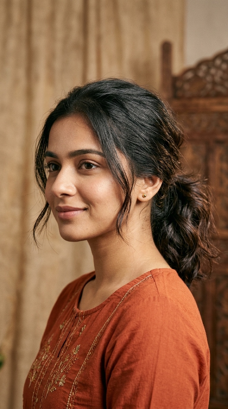 The Messy Low Ponytail