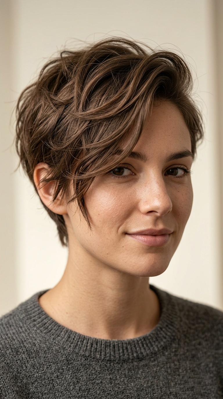 The Messy Side-Swept Pixie