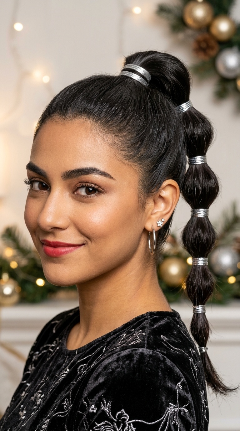 The Metallic Bubble Ponytail
