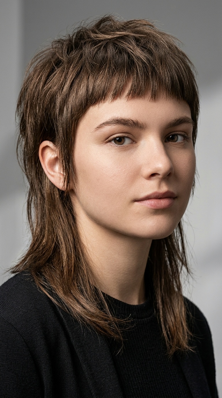 The Micro-Bangs Mullet
