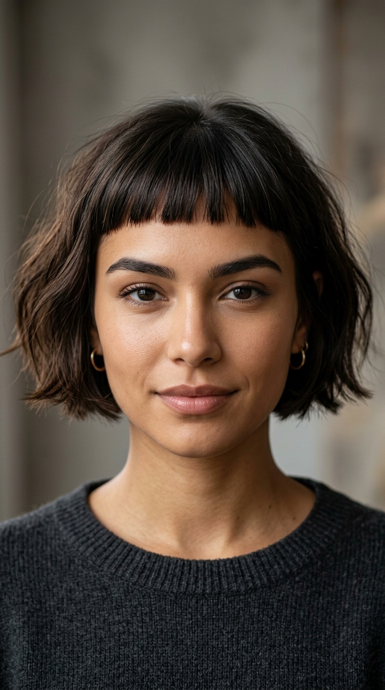 The Micro Bob with Baby Bangs