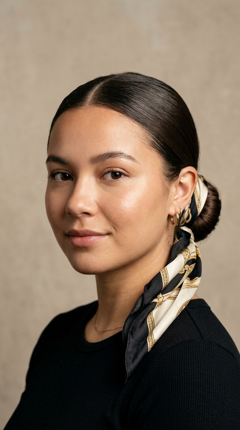 The Minimalist Low Knot with Scarf