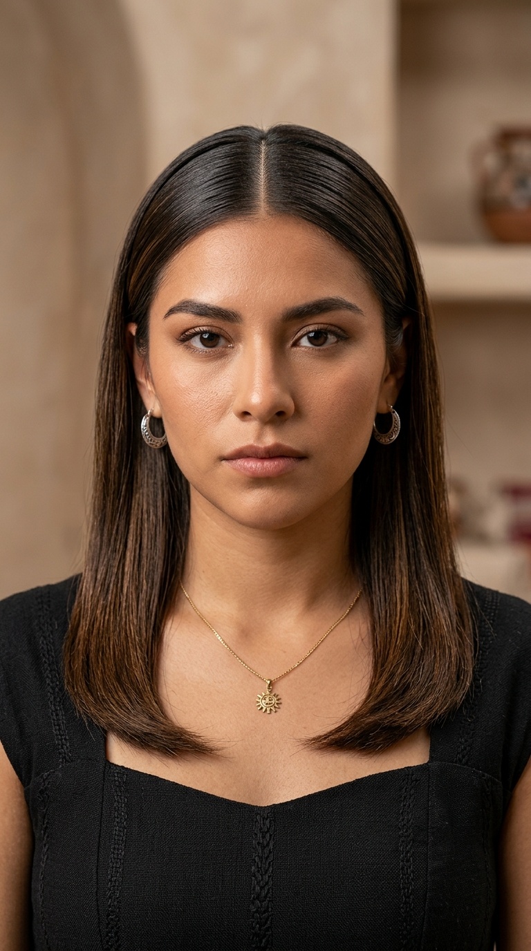 The Modern Chicana Sharp Middle Part