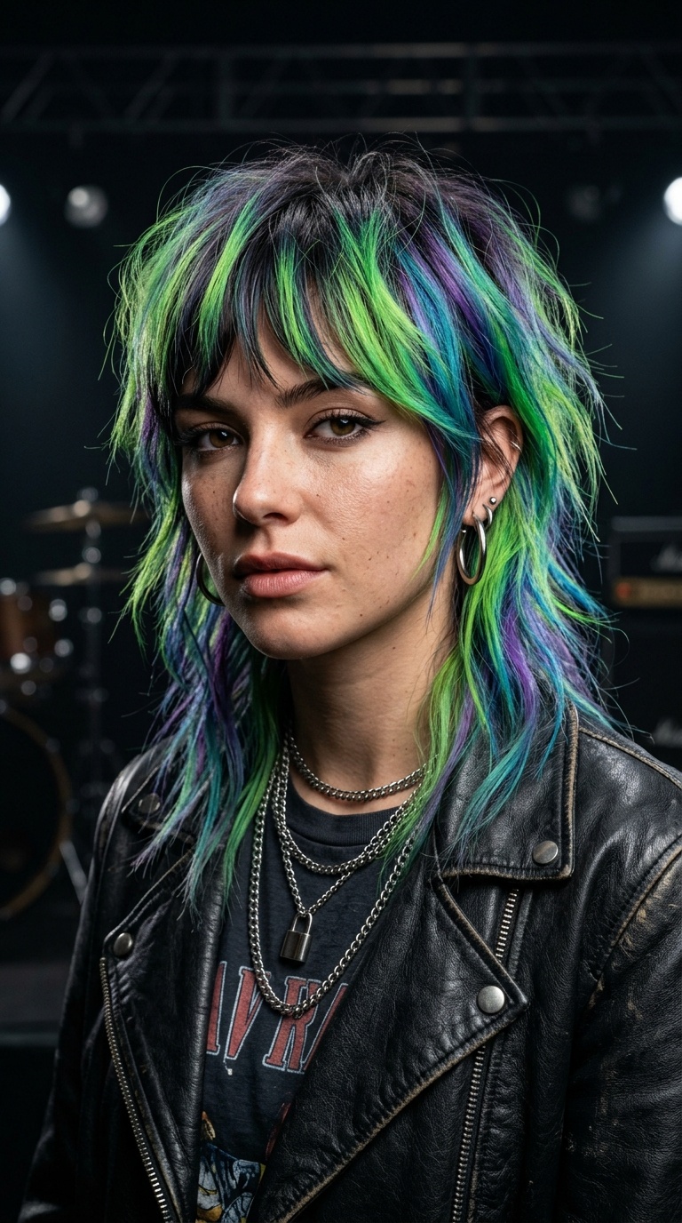 The Modern Neon Wolf Cut