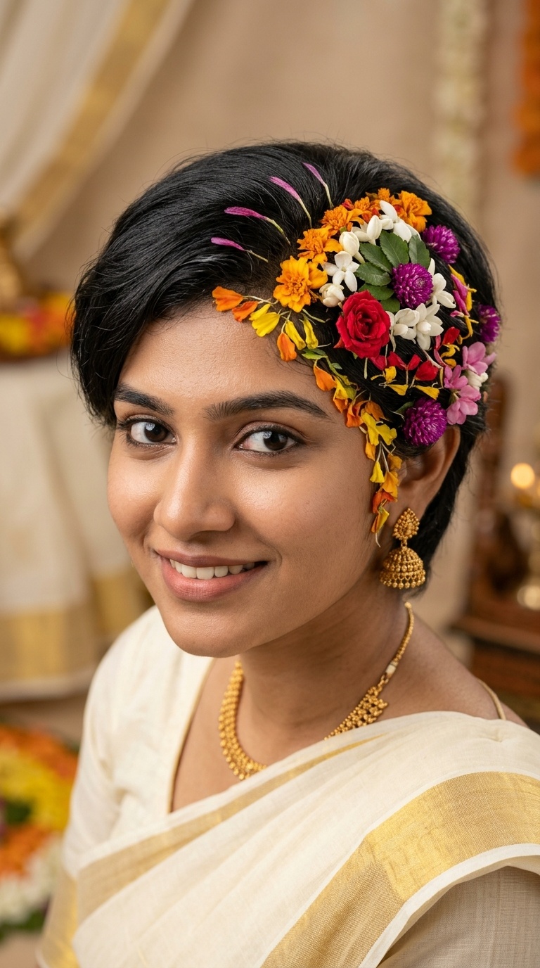 The Modern Pookalam-Inspired Hair Mosaic