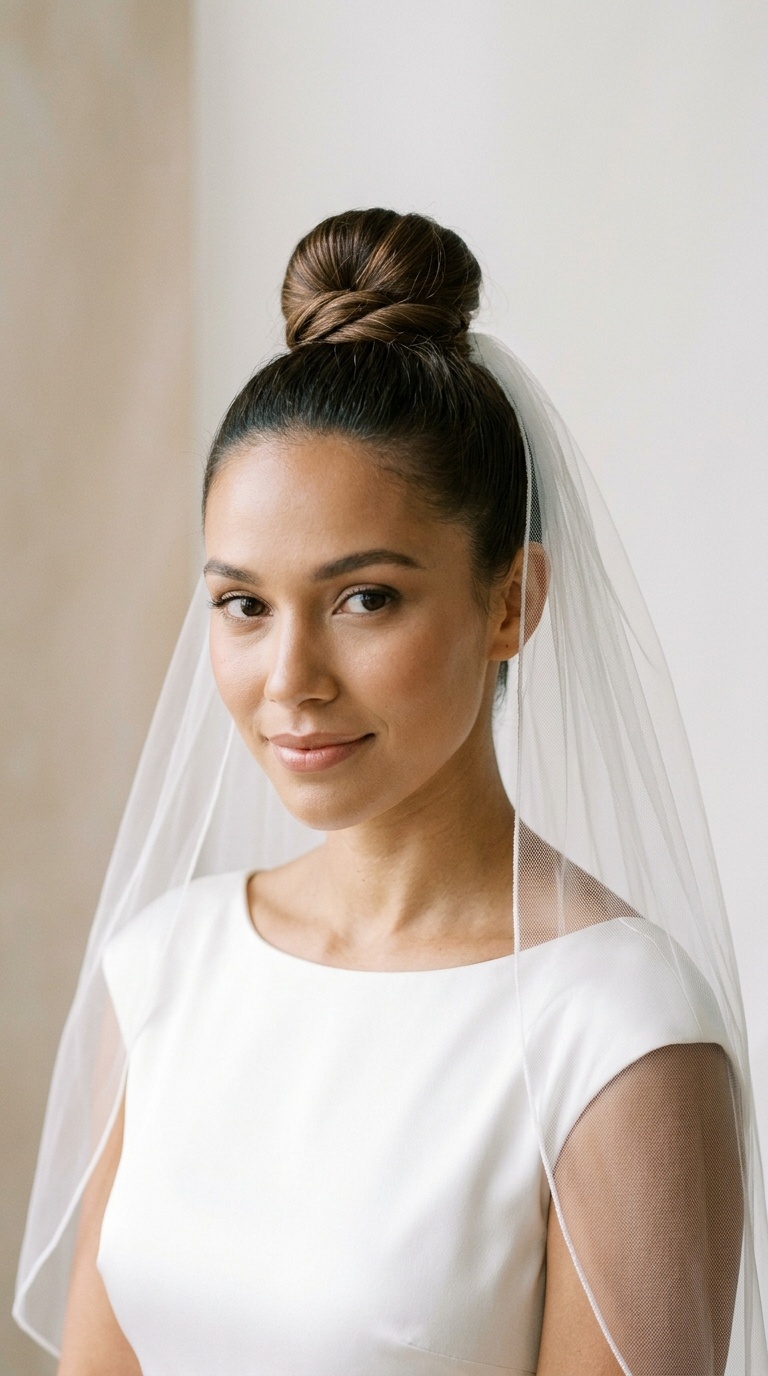 The Modern Top Knot with Veil