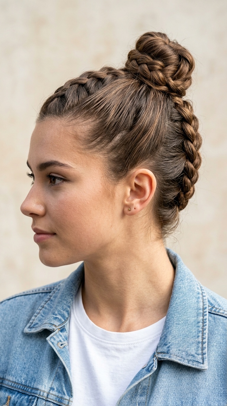 The Mohawk Braid Bun