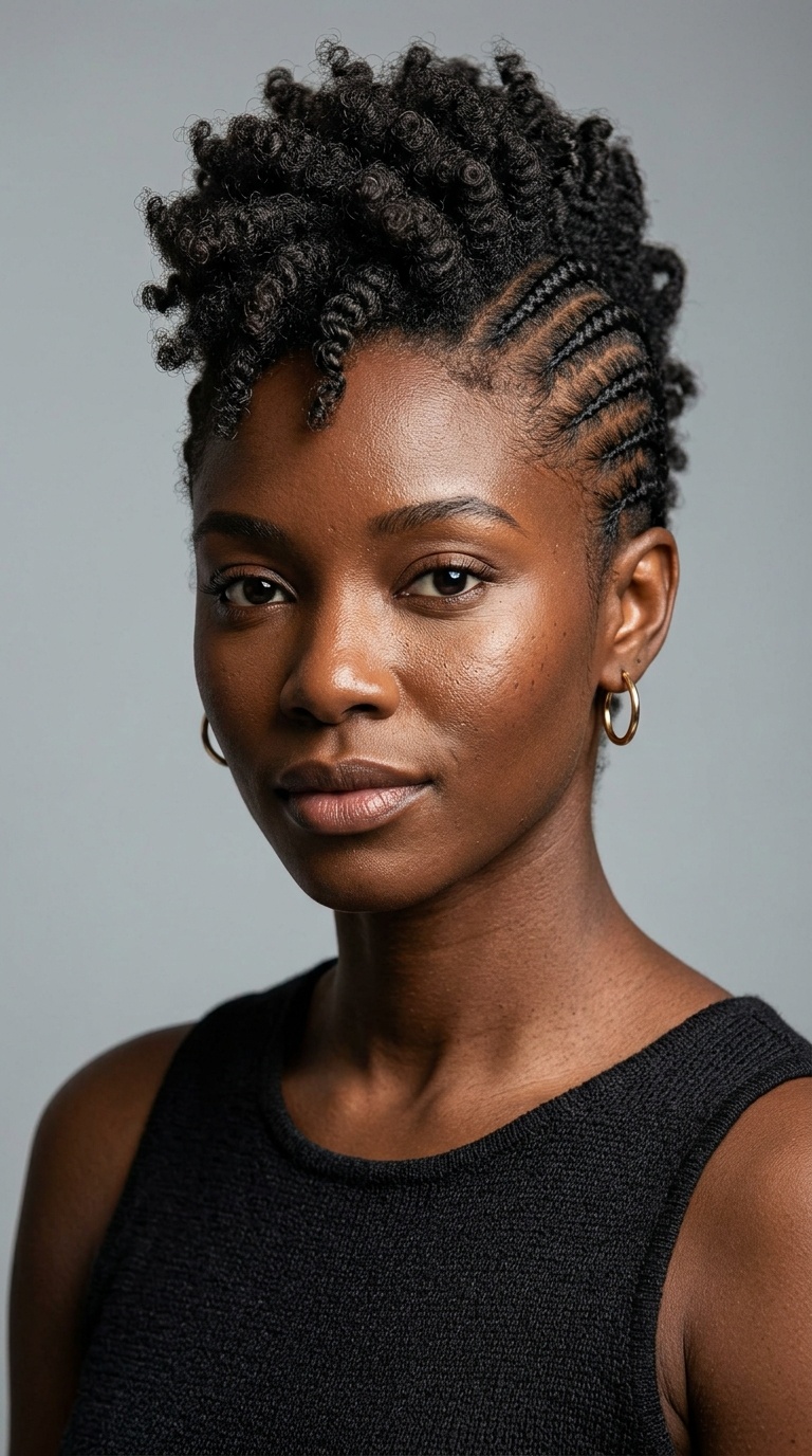 The Mohawk with Braided Sides