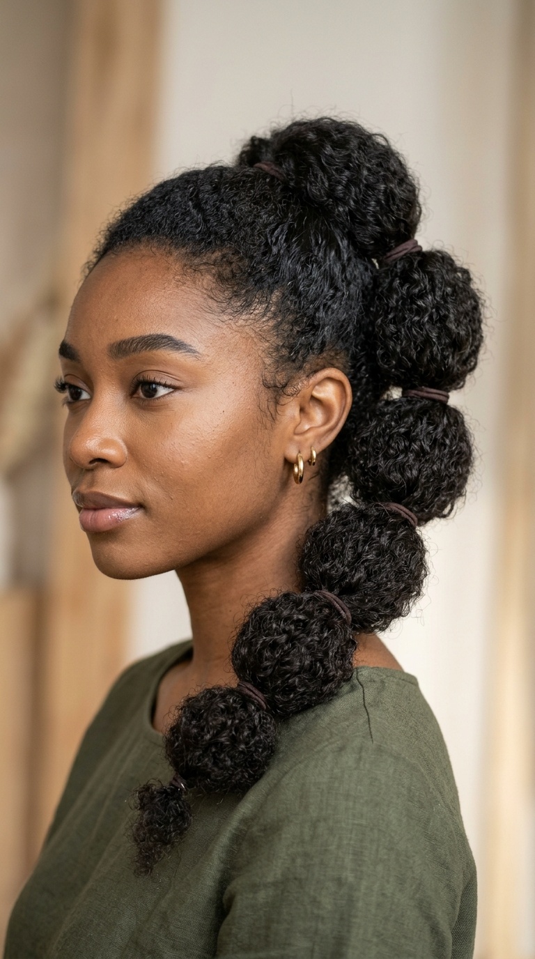 The Multi-Tiered Bubble Ponytail