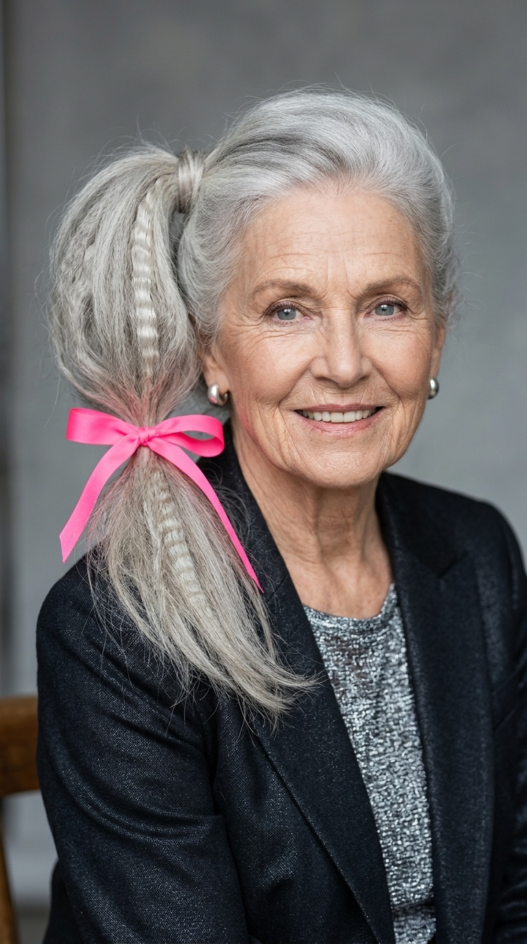 The Neon Ribbon Silver Side Pony
