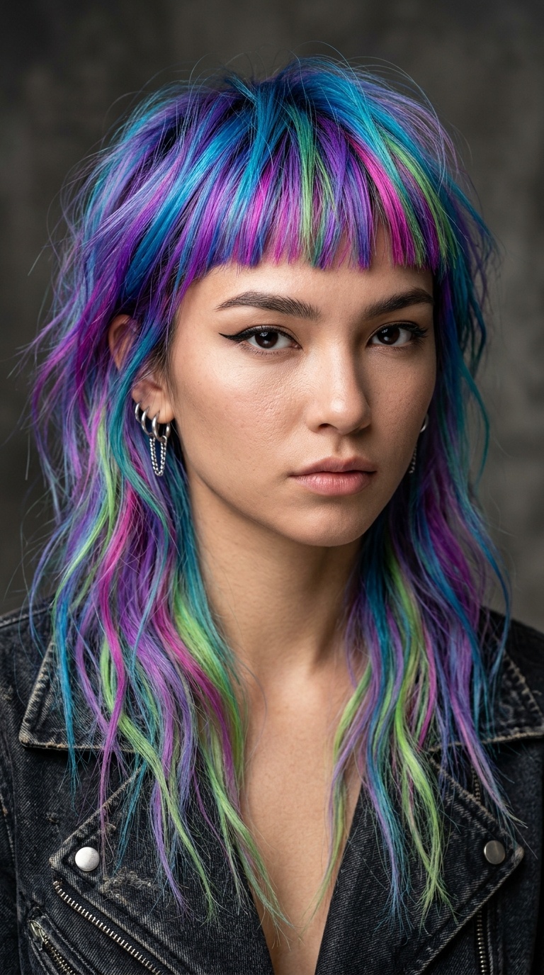 The Neon Shag with Micro-Bangs