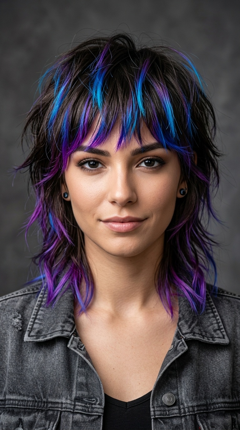 The Neon-Tipped Choppy Wolfcut