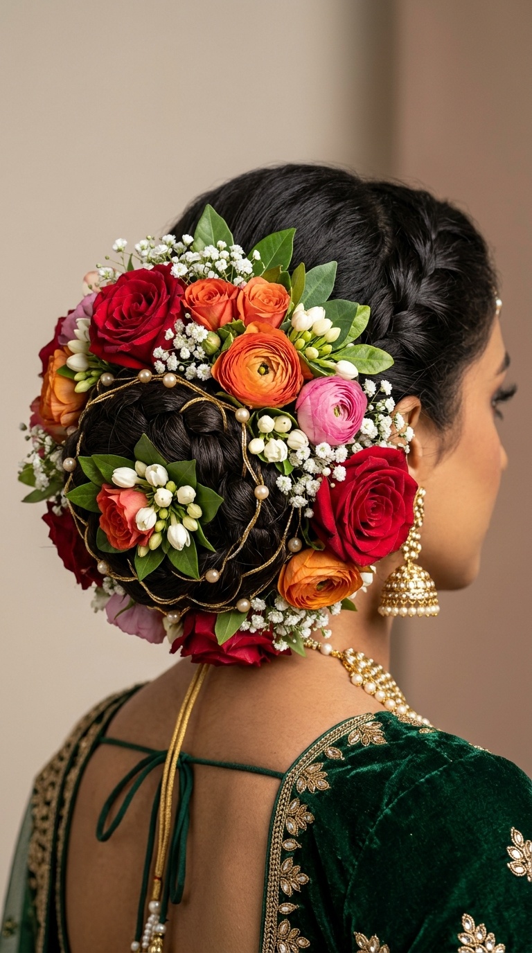 The Oversized Floral Guldasta Bun