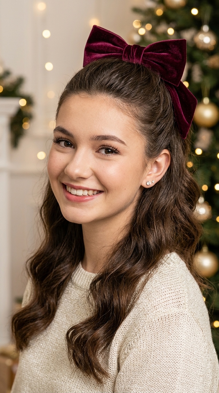 The Oversized Velvet Bow Half-Up