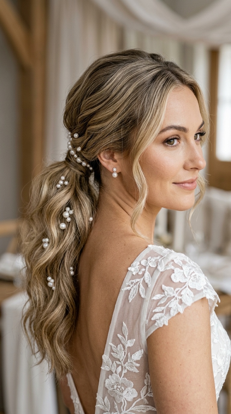 The Pearl-Adorned Ponytail